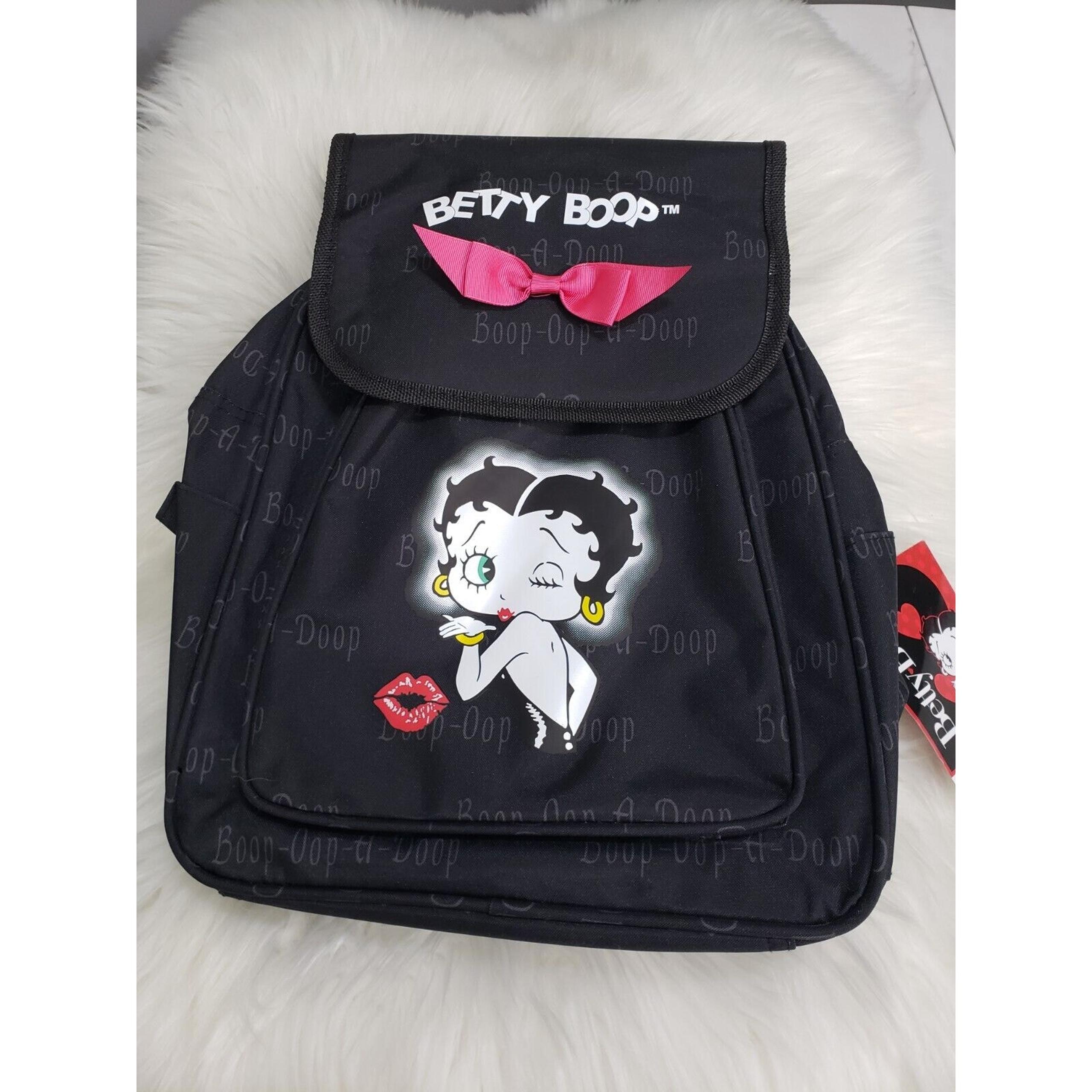 NEW Betty Boop Faux Leather BACKPACK Bag Purse Lips Travel Overnight Bag