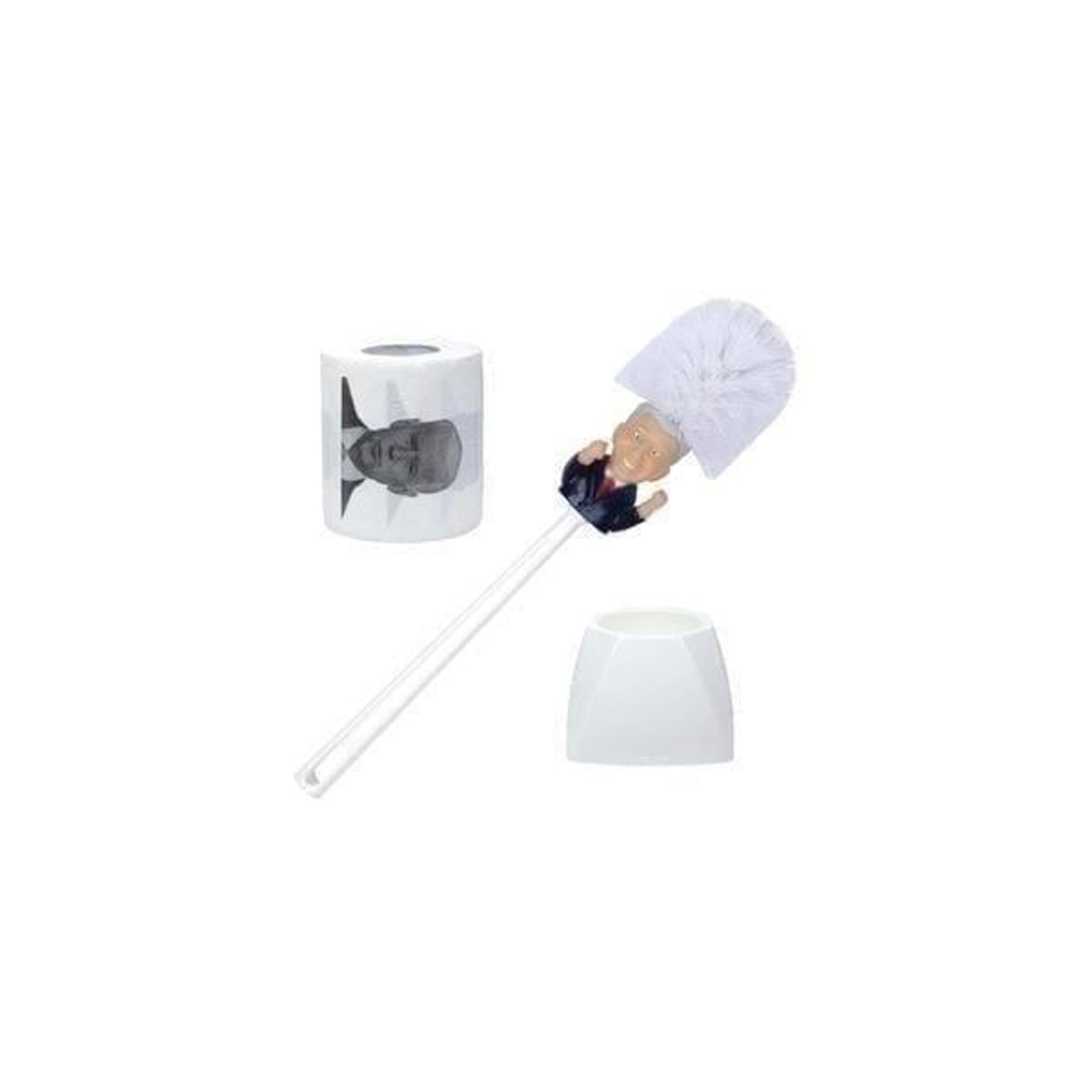 Joe Biden Toilet Paper and Brush With Holder | Funny Political Novelty Gag Gift