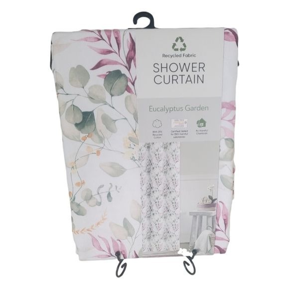 Colordrift Eucalyptus Garden Floral Print 72 Shower Curtain New in Package