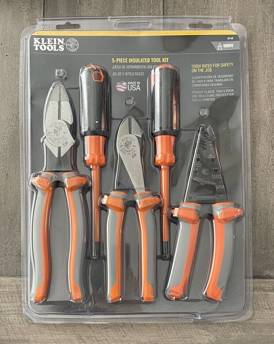 1000V Klien Tools 5 Piece Insulated Tool Kit # 9415R - Cutters, Pliers & Screwdr