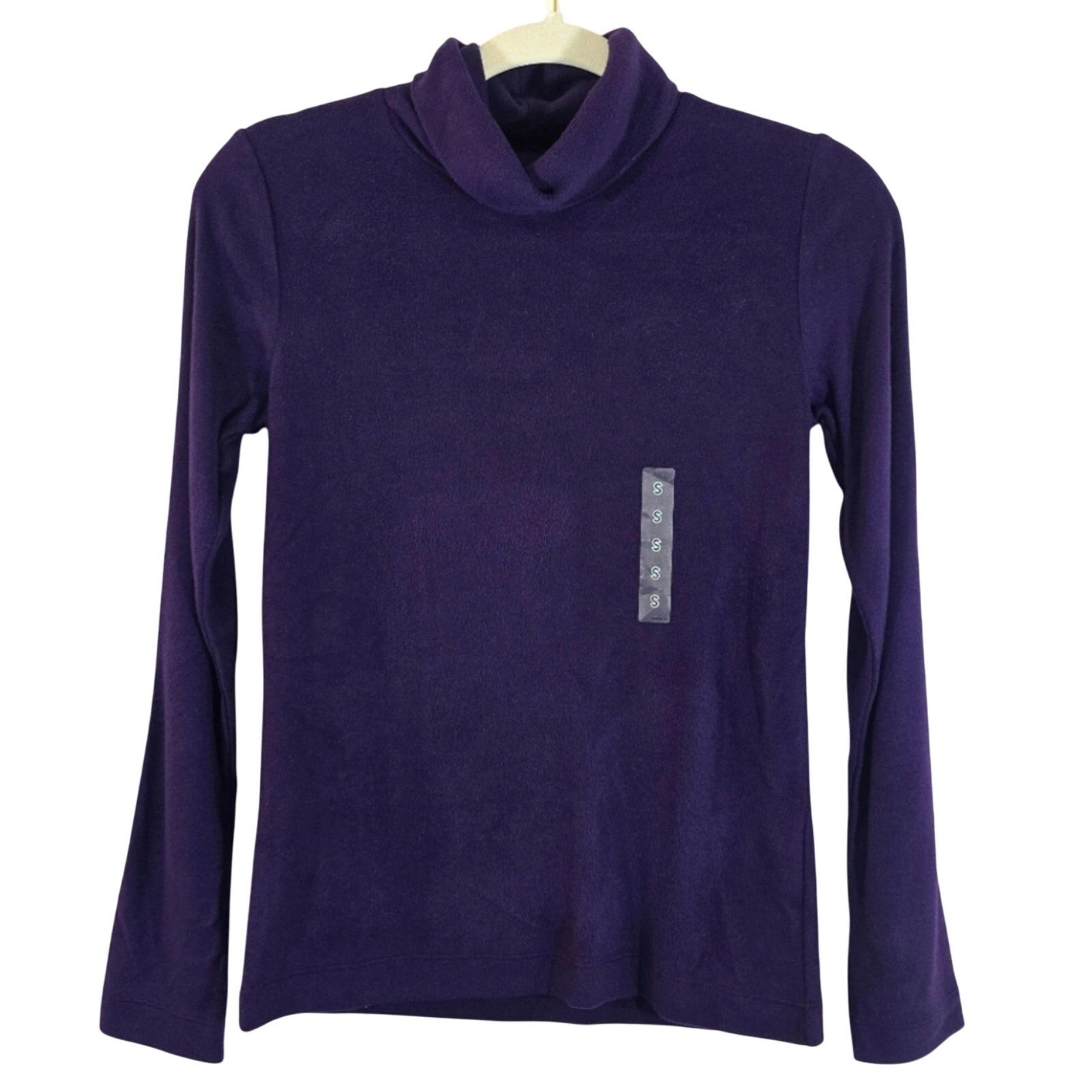M Uniqlo HEATTECH Fleece Turtleneck Long Sleeve T-Shirt NWT Women's Small Purple