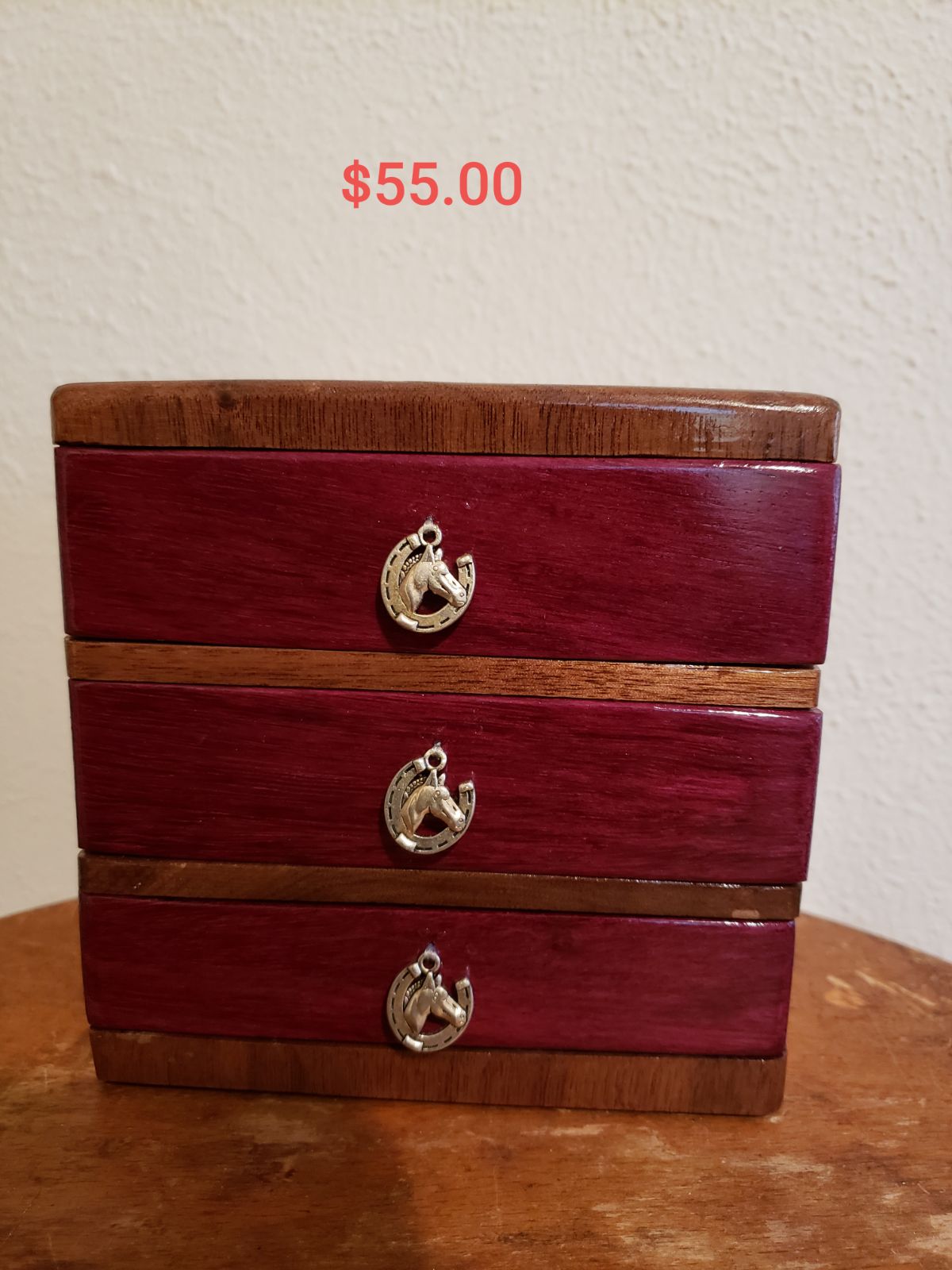 BLACK WALNUT AND PURPLE HEART JEWELRY BOX