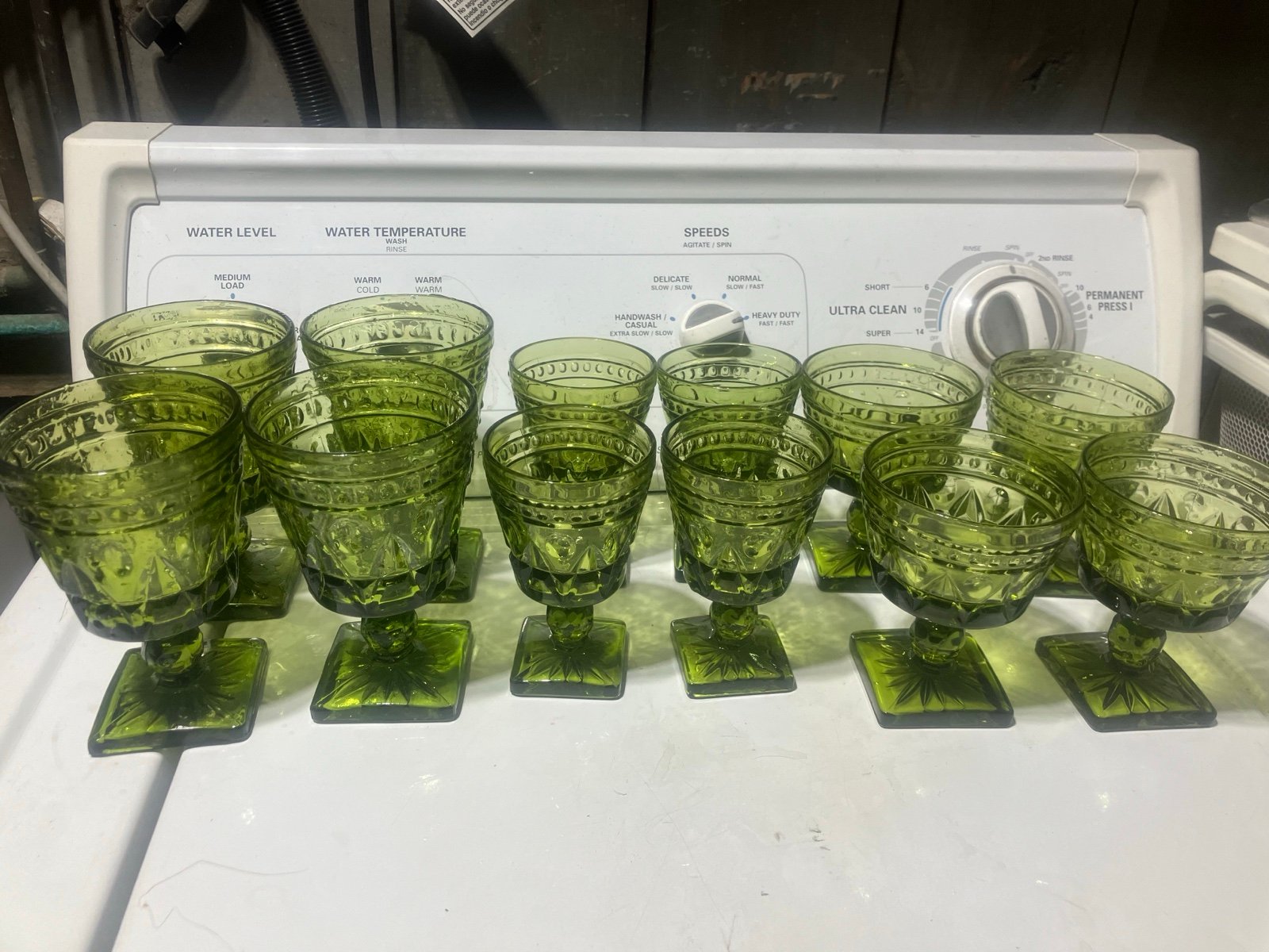 Vintage Indiana Glass Co Colony Park Lane goblet lot