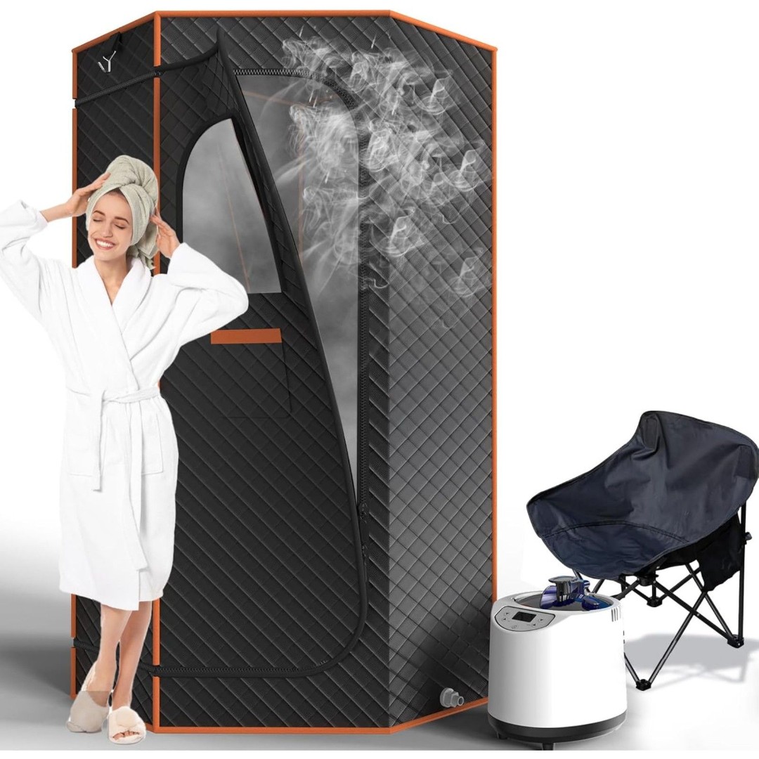 AgiiMan Portable Sauna Box, Portable Infrared Sauna for Home with 3L Steamer