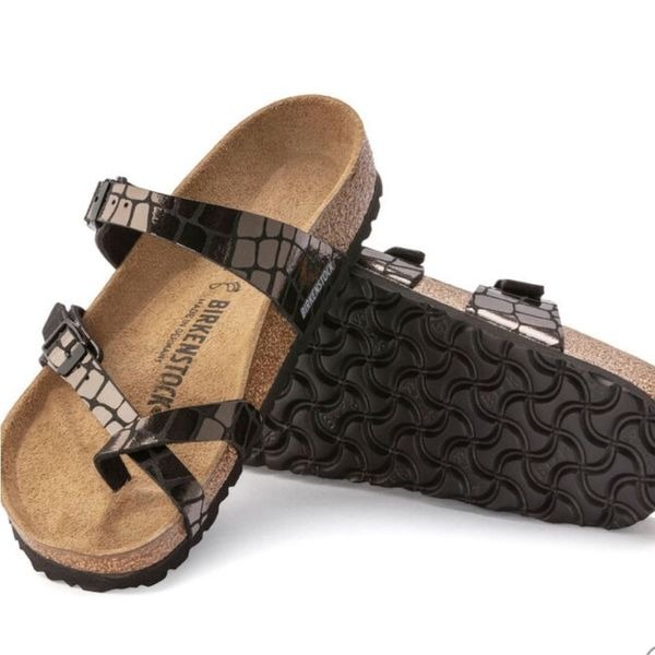 Birkenstock Mayari Microfiber Gator Gleam Black Sandal