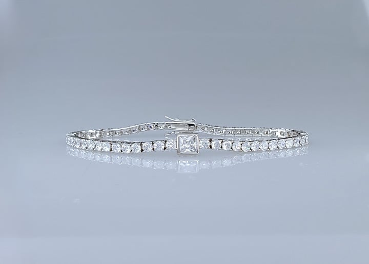 Solid 925 Silver Womens 2ct Diamond Tennis Bracelet 7.5 Real Authentic Jewelry