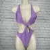 Gigi C Purple Asymmetrical Cheeky One Piece Swimsuit Cut Out USA Made Size Small