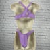 Gigi C Purple Asymmetrical Cheeky One Piece Swimsuit Cut Out USA Made Size Small