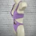 Gigi C Purple Asymmetrical Cheeky One Piece Swimsuit Cut Out USA Made Size Small