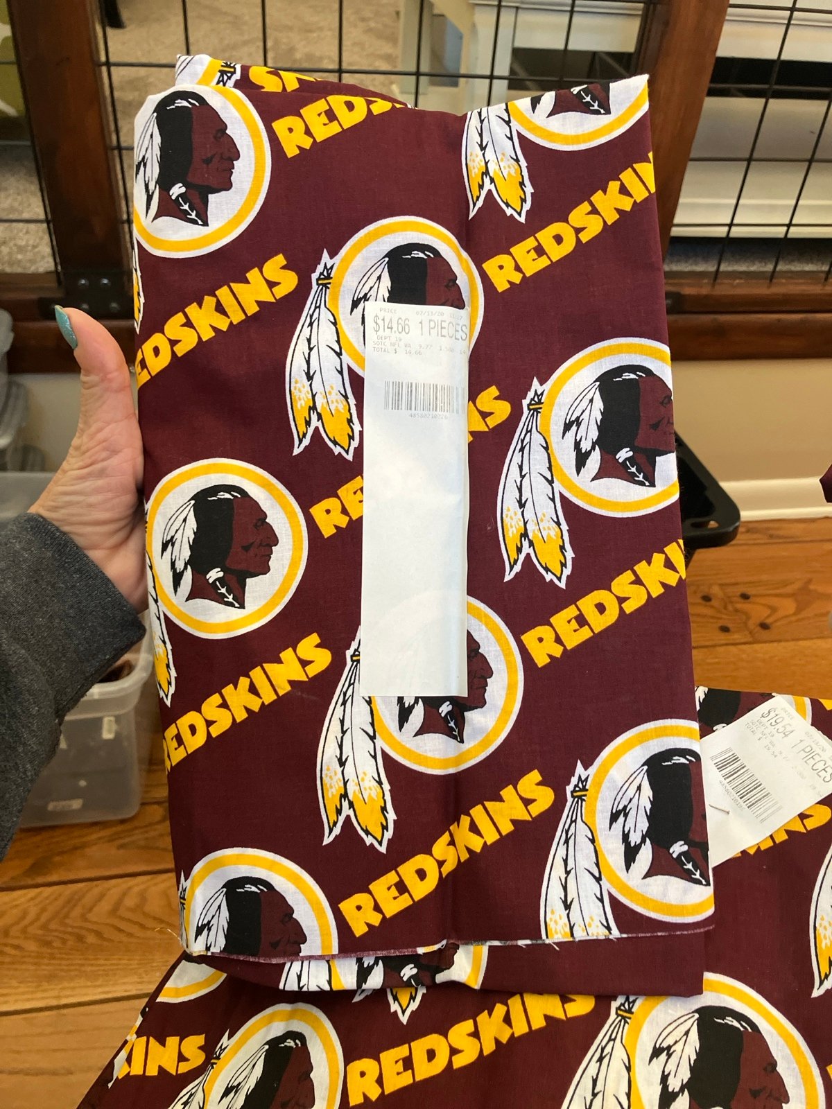 New Washington redskins unused fabric 8 yards