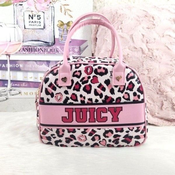 {Juicy Couture} Pink Leopard Print {Cooler} Bag Set