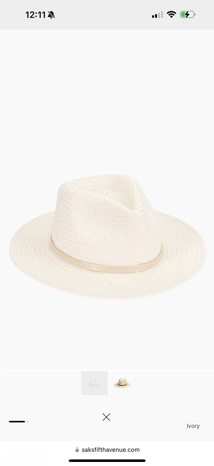 Packable Straw Fedora in Ivory
