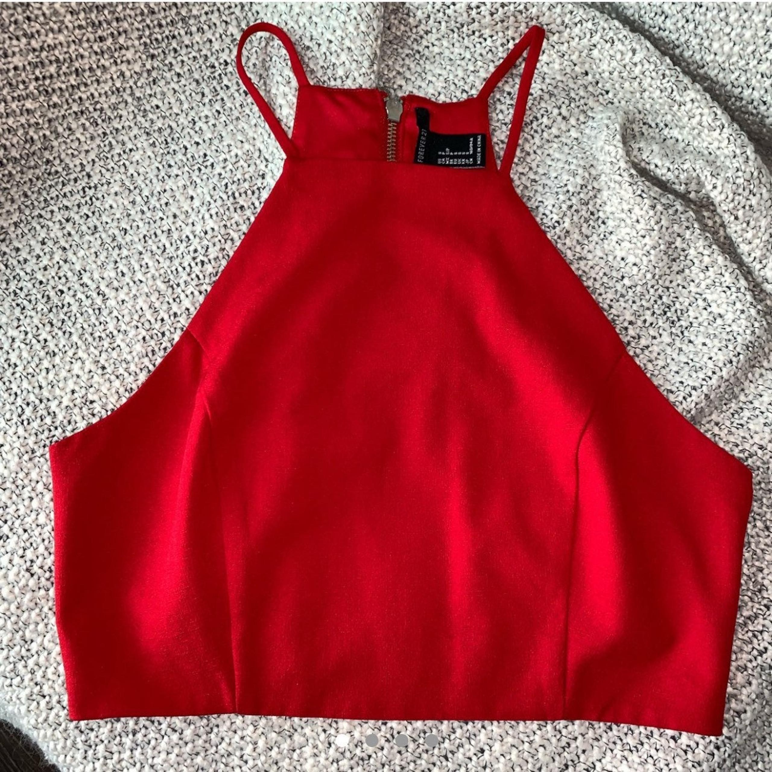 Forever 21 Red High Neck Tank Top