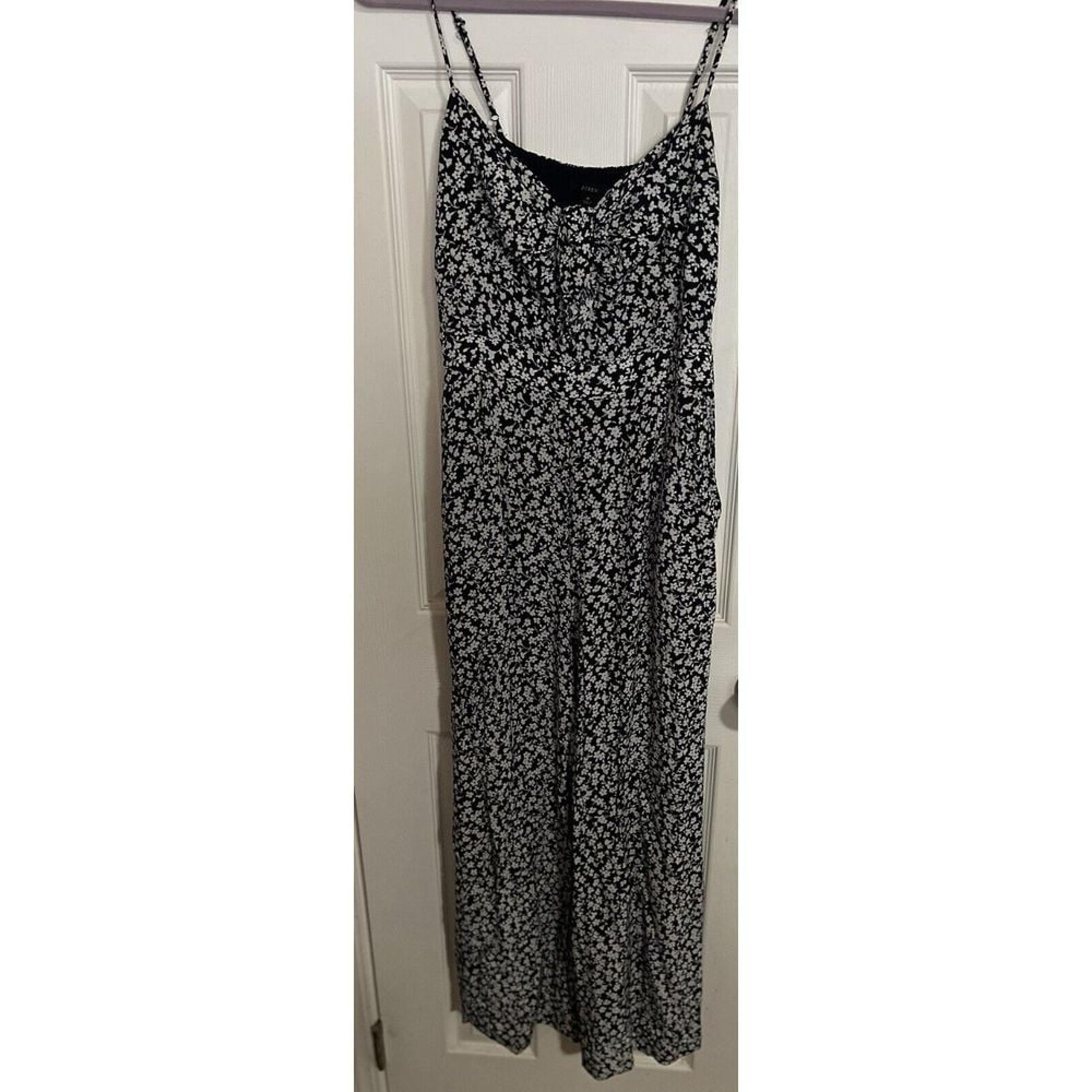 J Crew Wide Leg Jumpsuit Romper Navy with White Daisy Pattern Women's Size 6