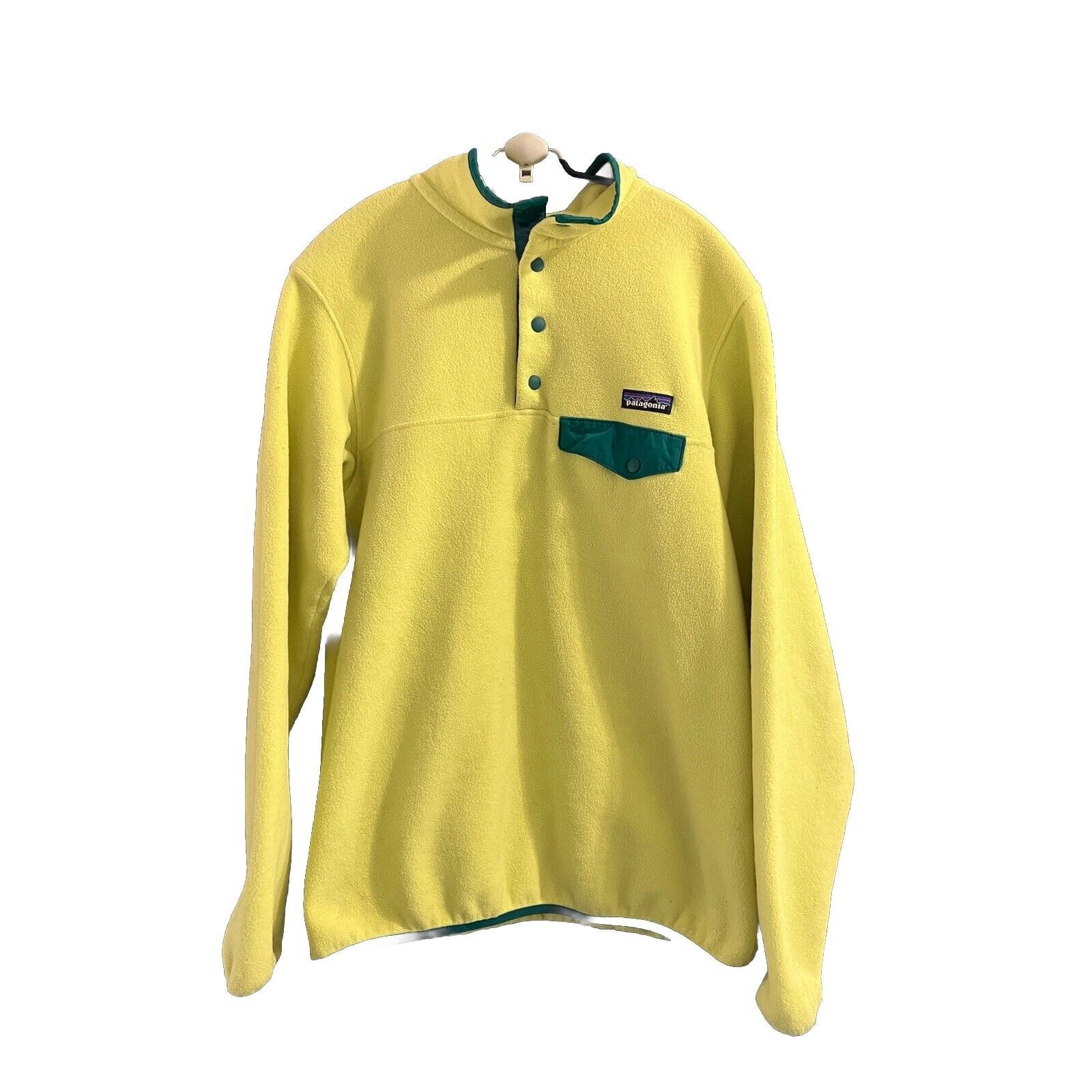 VTG PATAGONIA MADE IN USA Snap Women's Synchilla Fleece Pullover Yellow Size M