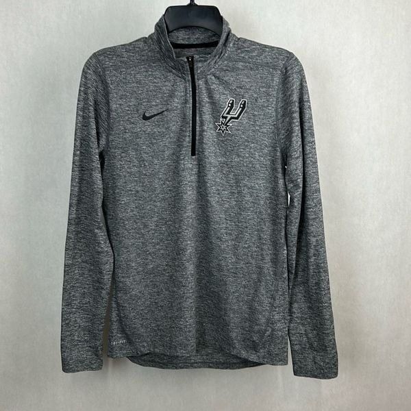 Nike San Antonio Spurs Pullover Quarter 1/4 Zip Girls Sz Large NBA Gray Lightwei