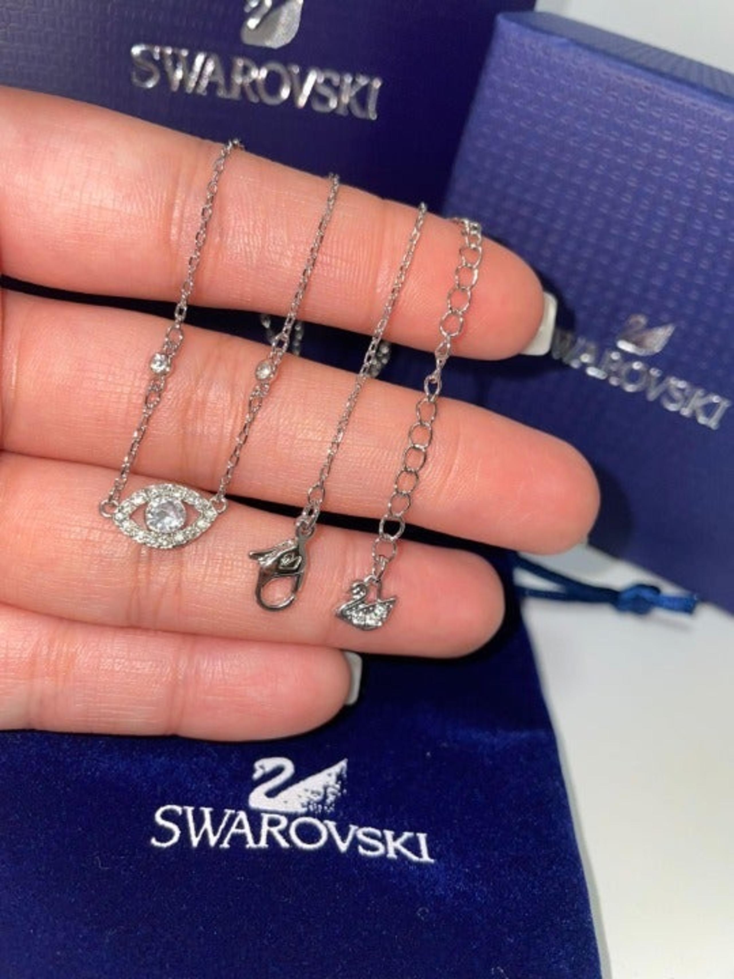 New Swarovski Evil Lucky Eye choker necklace with box