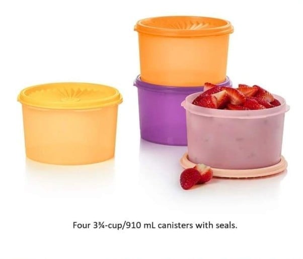 Tupperware servalier small canister set 4 round