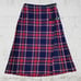 90s Vintage Navy Red Tartan Archie Brown Scottish Tartan Wool Kilt Skirt Size 8