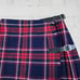 90s Vintage Navy Red Tartan Archie Brown Scottish Tartan Wool Kilt Skirt Size 8