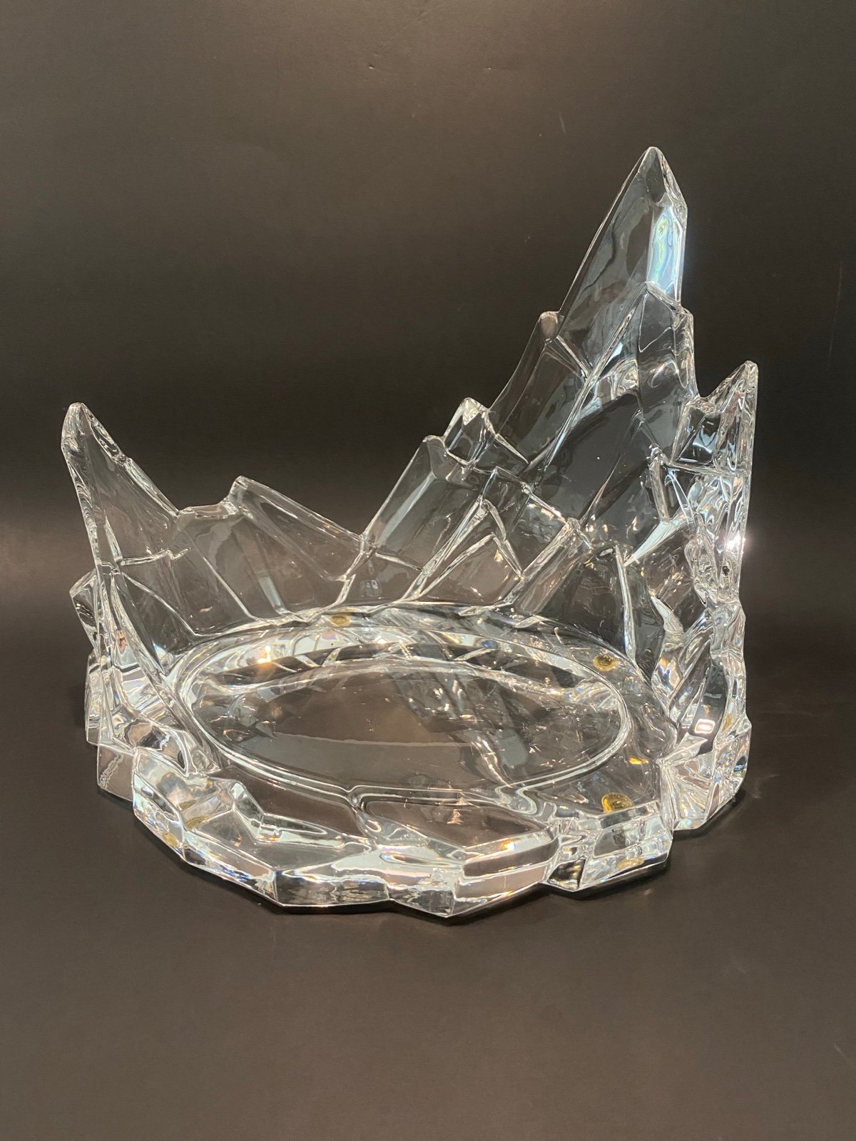 Franklin Mint Germany 1988 Lead Crystal Wave Ice Sculpture Display Piece .