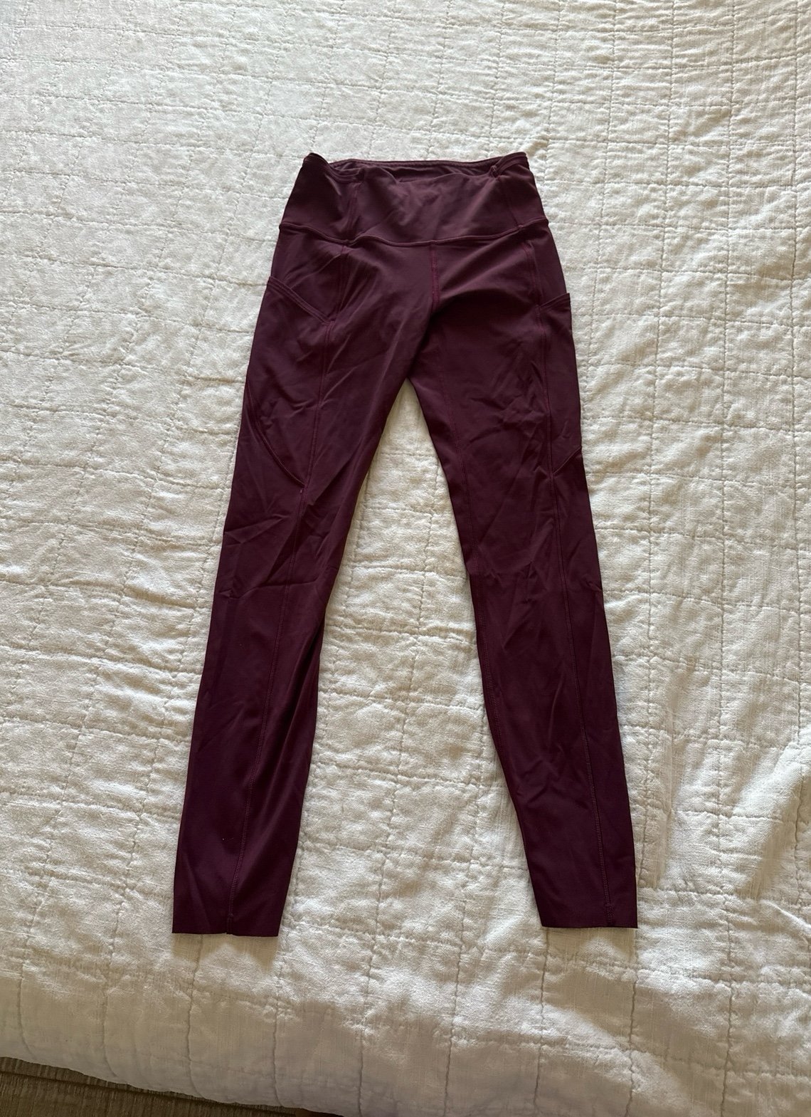 Fast and free high rise Lululemon burgundy leggings size 4