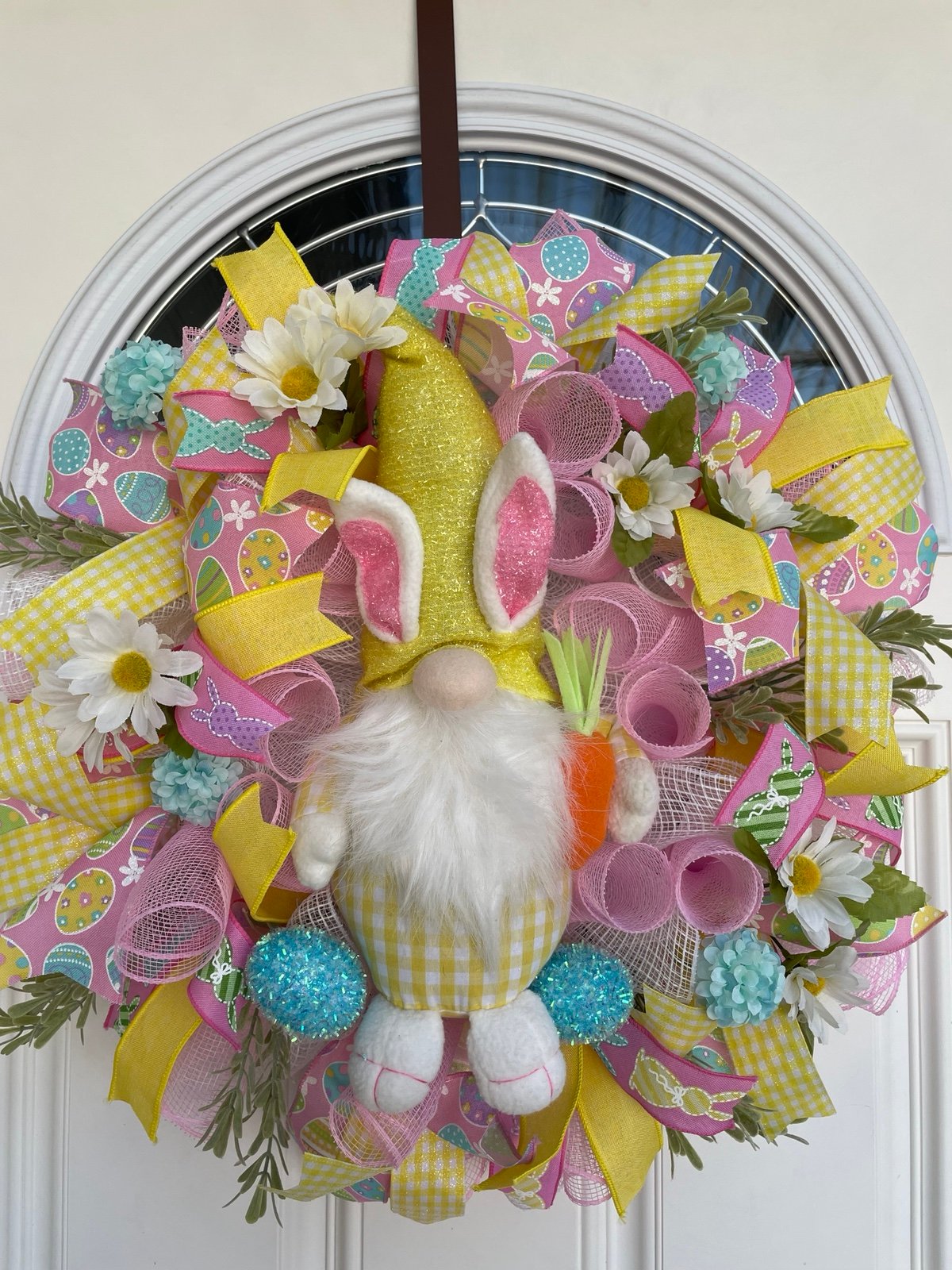 Easter Bunny Rabbit Gnome Wreath