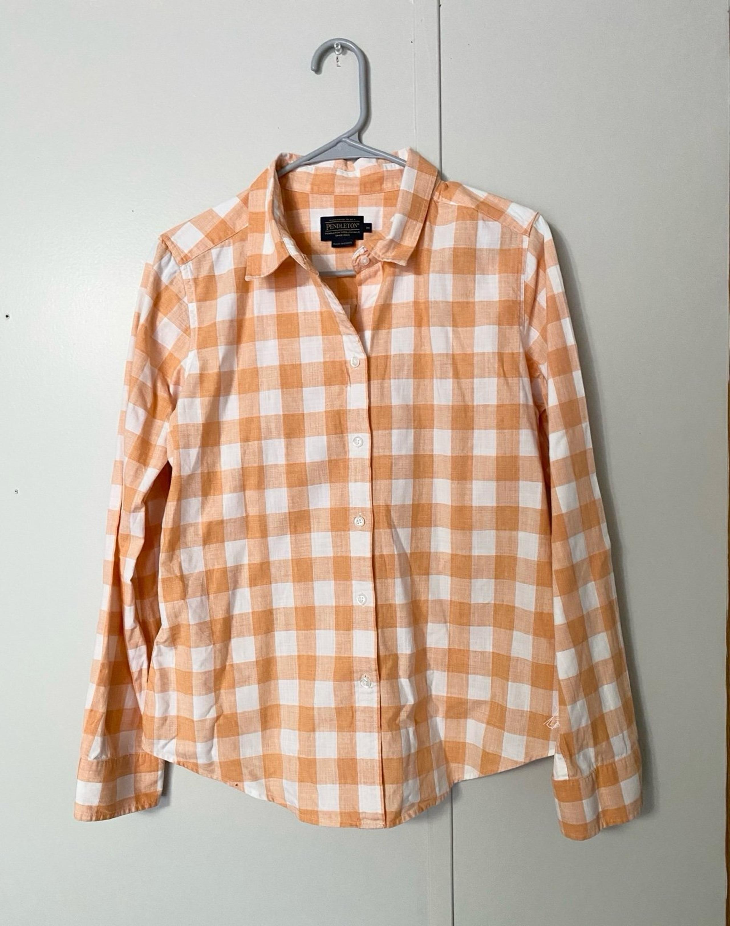 Pendleton Shirt Womens Auburn Medium Plaid Long Sleeve Button Casual Cotton