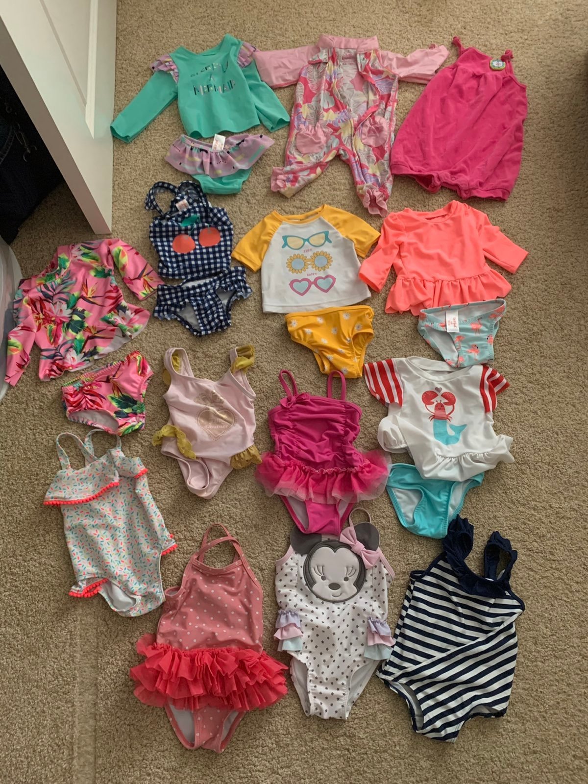 Huge baby toddler girl bath suit two piece swim set