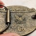 Bass Anglers Sportsmanship Brass Western Belt Buckle Used Condition With Stars.
