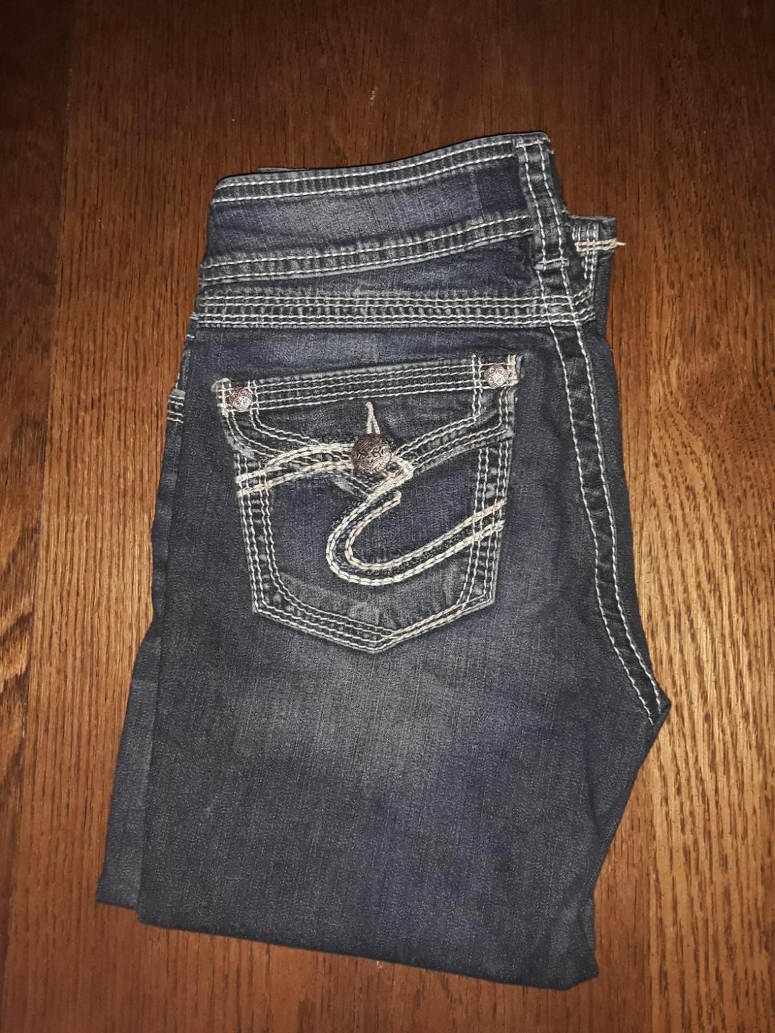 Silver Jean Capris