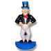 Vintage Uncle Sam Cast Iron Painted Door Stop Americana Red White Blue Large 15”