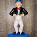 Vintage Uncle Sam Cast Iron Painted Door Stop Americana Red White Blue Large 15”