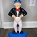 Vintage Uncle Sam Cast Iron Painted Door Stop Americana Red White Blue Large 15”
