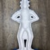 Vintage Uncle Sam Cast Iron Painted Door Stop Americana Red White Blue Large 15”