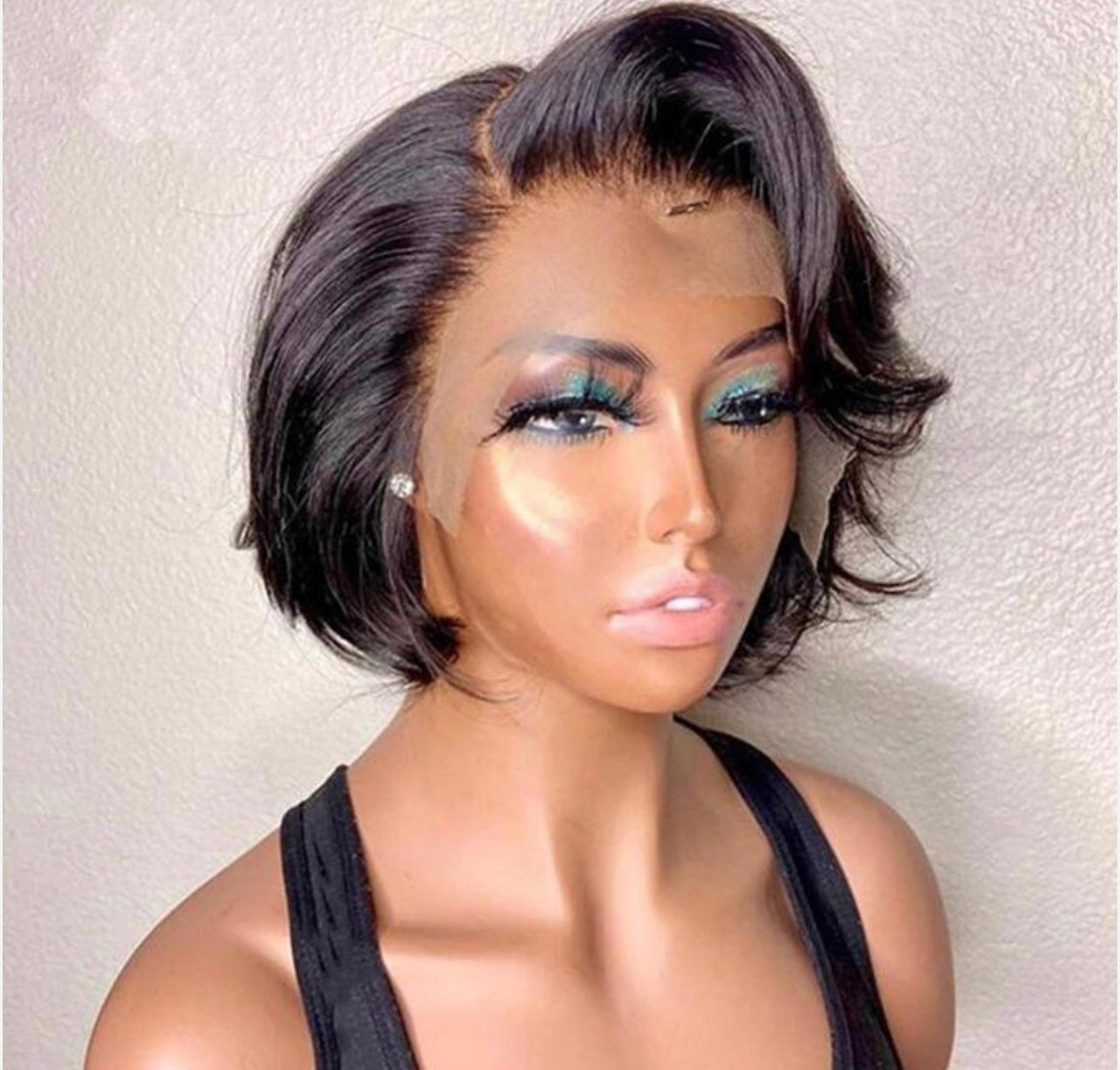 Lace front human hair Wig short pixie cut wig 13*4 lace frontal wi