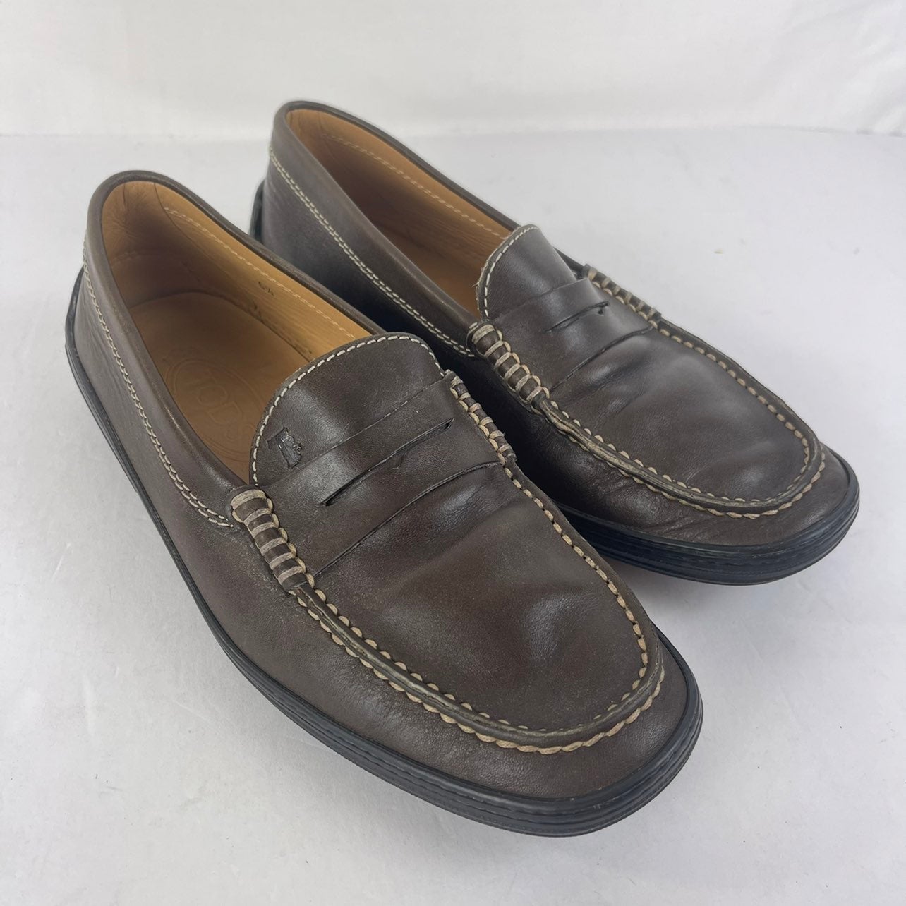 TOD’s Men’s Leather Slide On Casual Loafers Sz 7.5