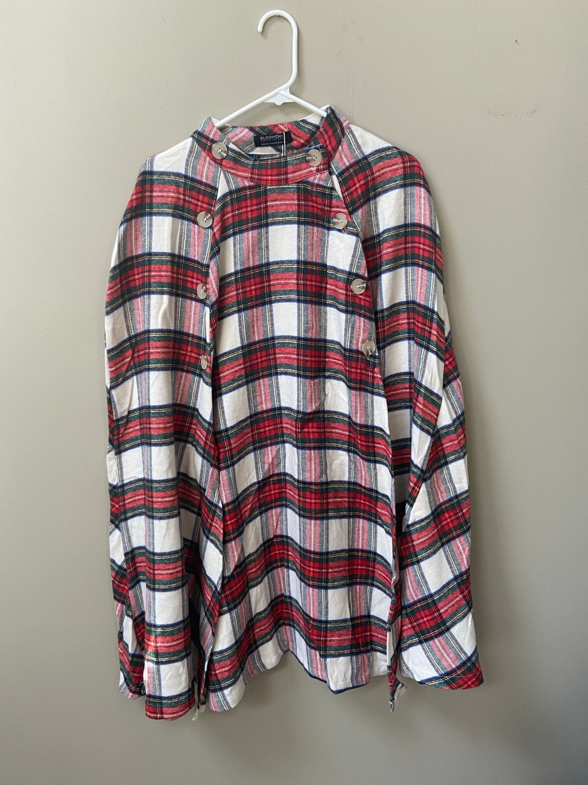 NWT BloomChic Plaid cape jacket