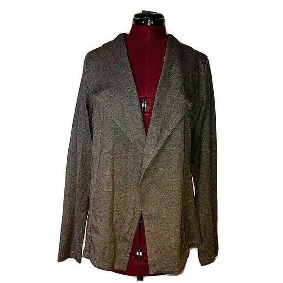 Style & Co Cardigan Sweater Heather Grey Women Open Front Size Medium Knit