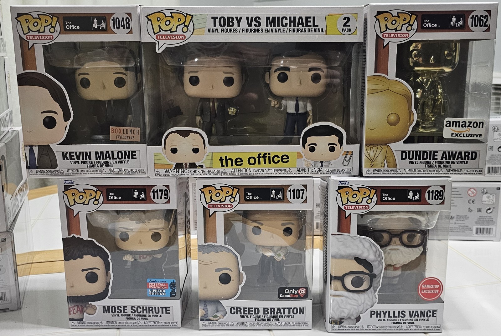 Funko Pop The Office lot Michael Scott Toby Creed Mose Dundie Phyliss exclusive