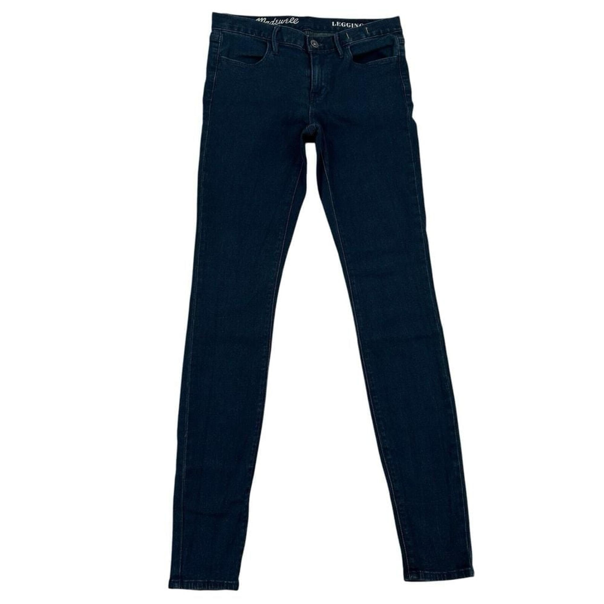 Madewell Leggings Blue Denim Jeans Low Rise Minimalist Stretch Dainty Sz 26 Y2K