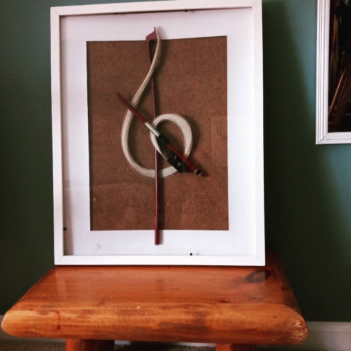 Fine Art Violin Bow Music Staff Shadow Box