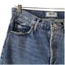 Agolde Riley High Rise Straight Crop in Endless US 28 Blue Denim Distressed Jean