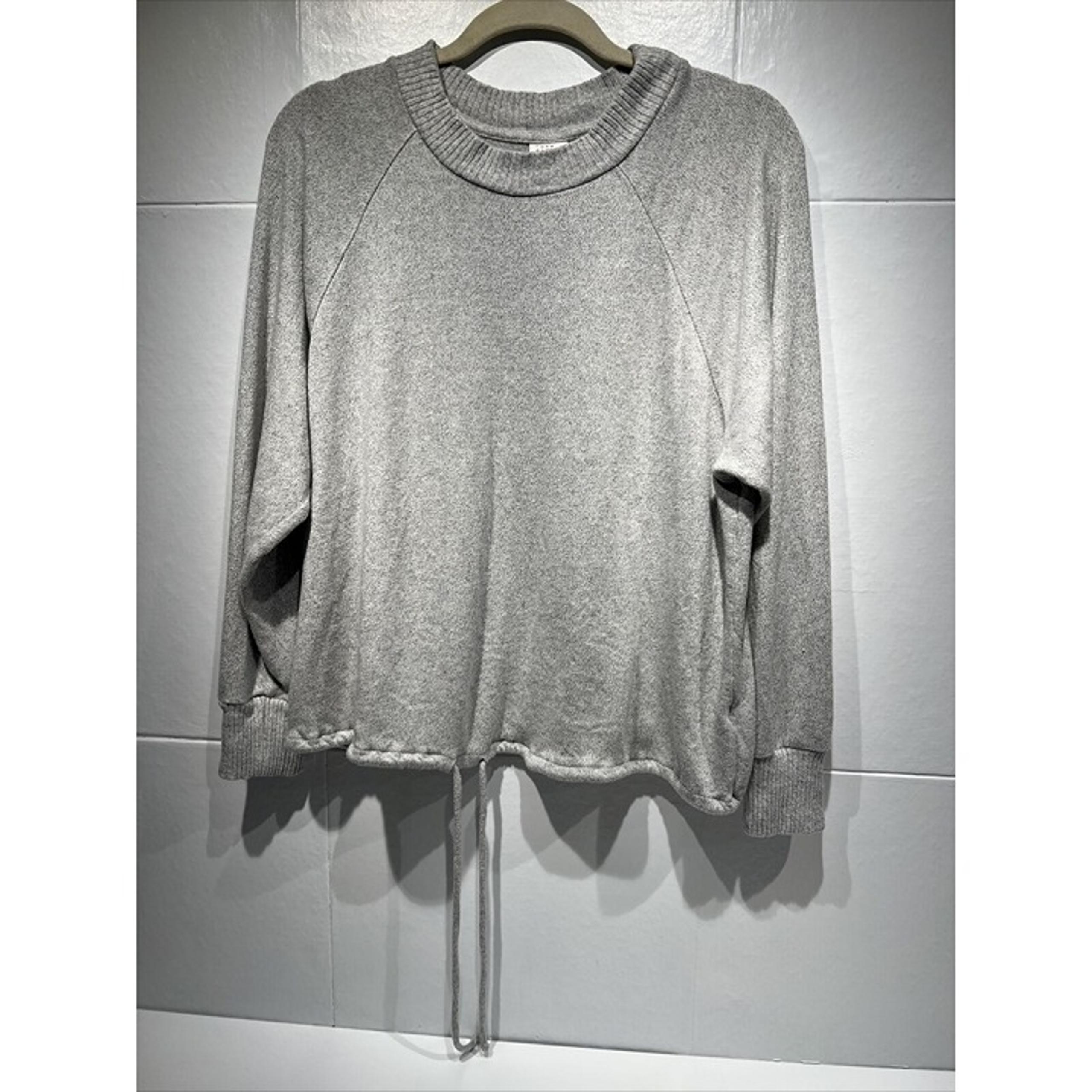 Women's Crewneck Pullover Gray Sweater A New Day Knitted With Strap Large Boho