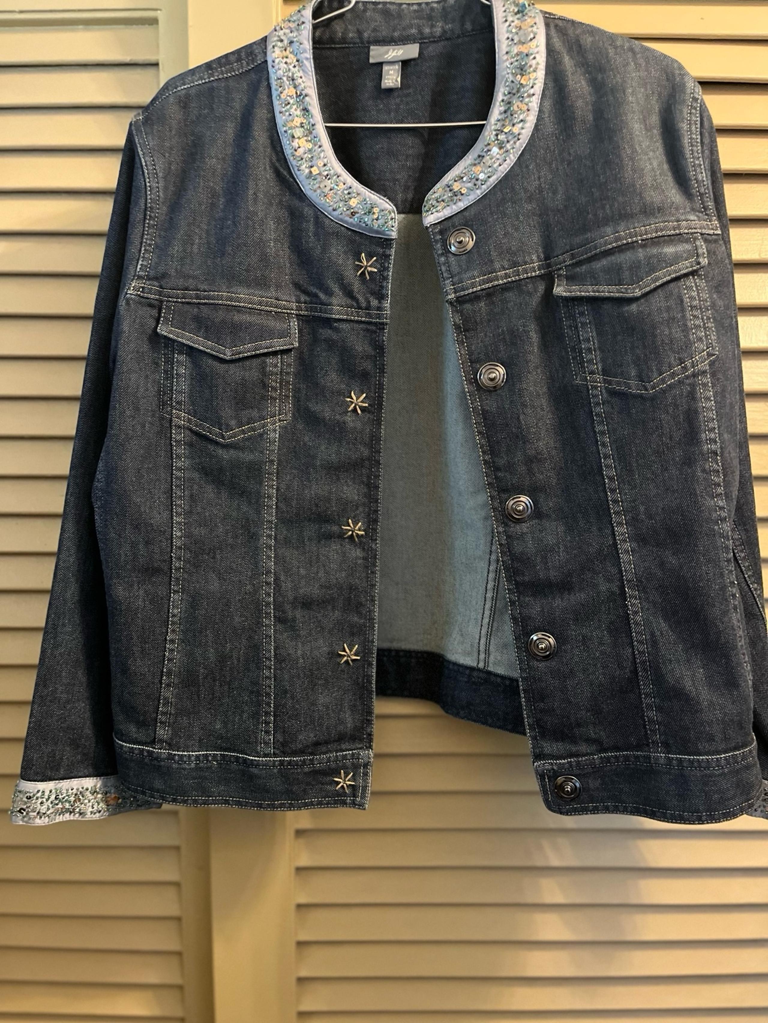 J Jill Denim Jacket Size Petite Medium