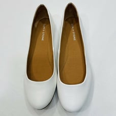 Sun Stone Eliana Women's White Casual Slip On Round Toe Ballet Flats Size 10.5M