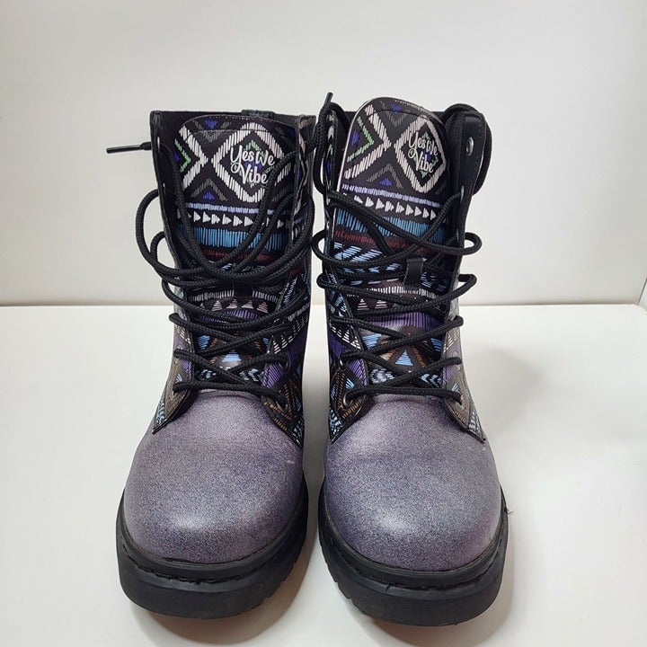 Yes We Vibe Bohemianism Boots Purple Unisex Men's US Size 7.5 Women's US Size 9