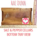 Rae Dunn SALT & PEPPER Cellars w/ Wooden Lids & Wooden Tray