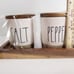 Rae Dunn SALT & PEPPER Cellars w/ Wooden Lids & Wooden Tray