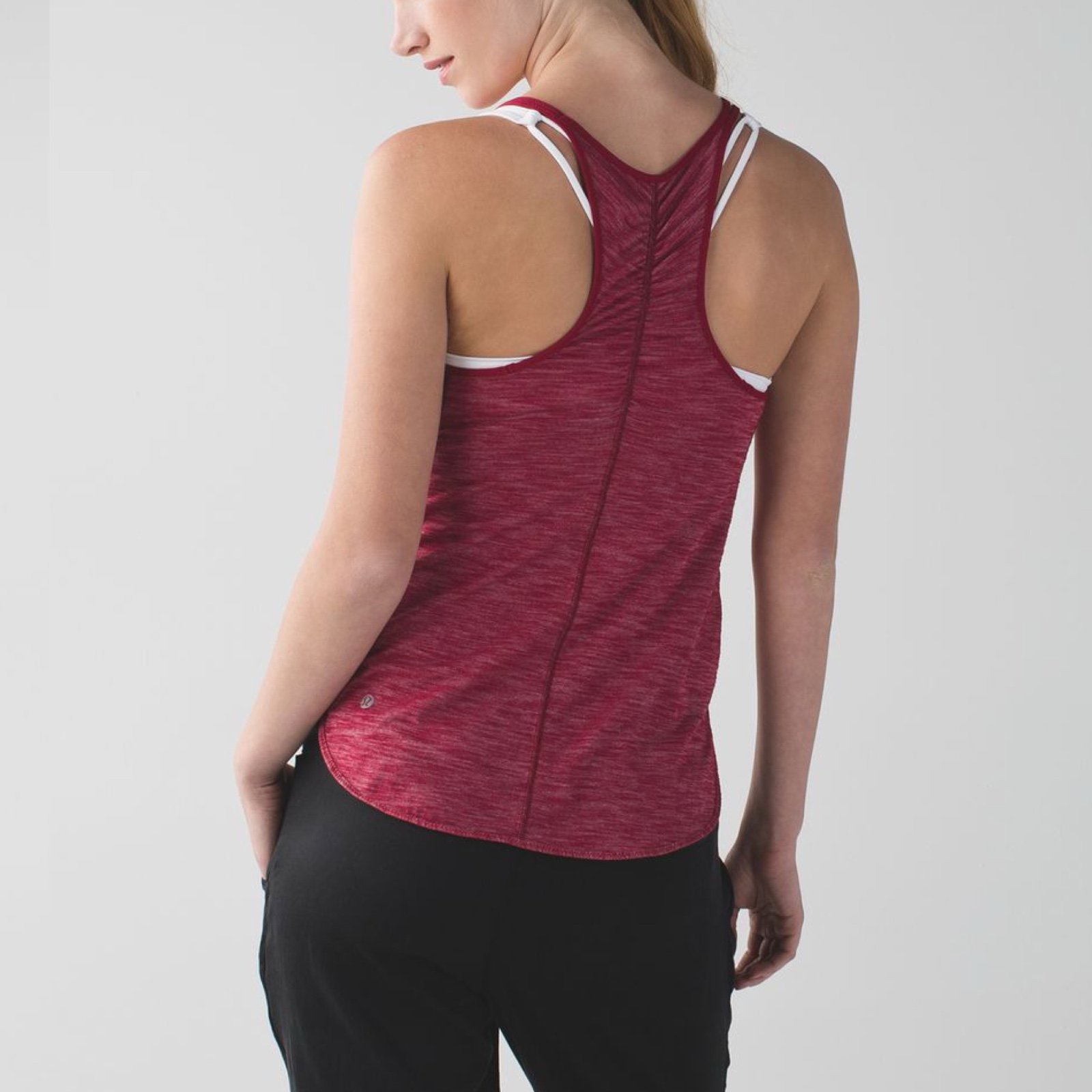Lululemon What The Sport Singlet II Sz 4 In Heathered Cranberry